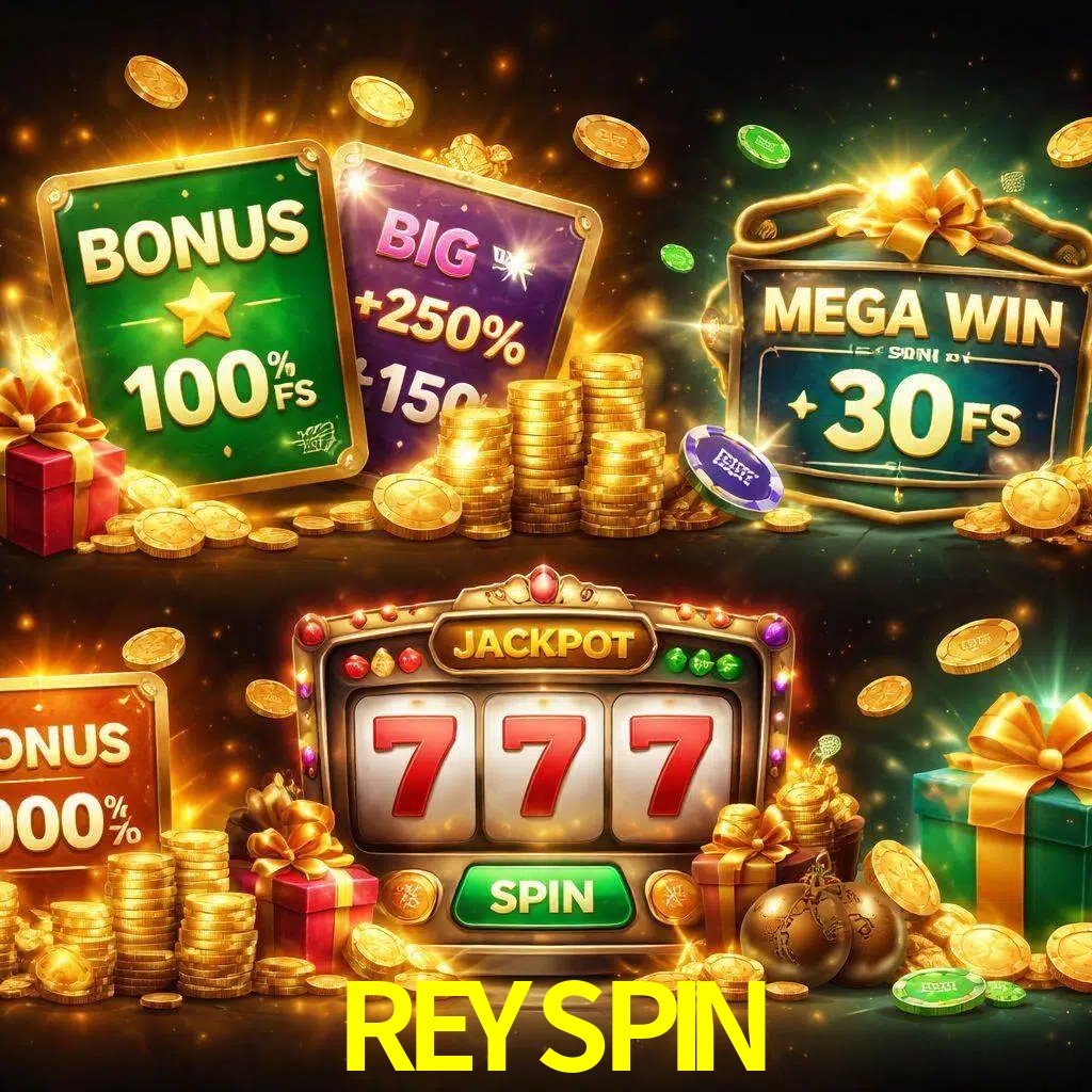 Tipos de bonos REYSPIN incluyendo recompensas de bienvenida y promociones continuas