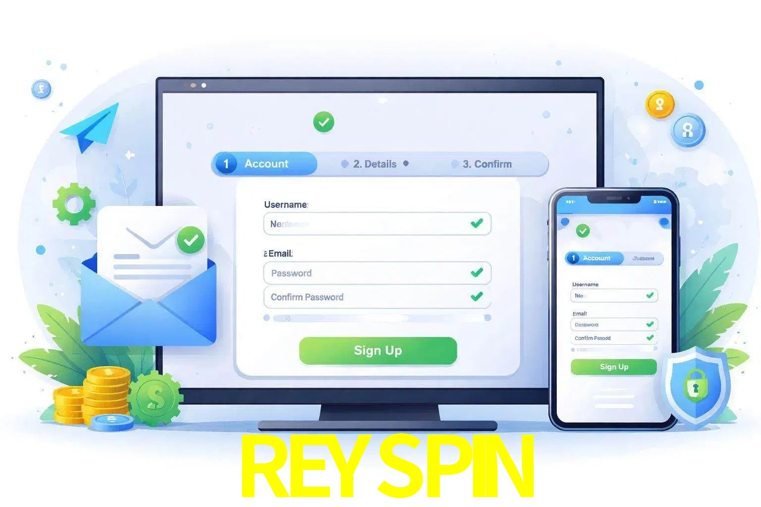 Registro de nuevo usuario y configuración de cuenta REYSPIN